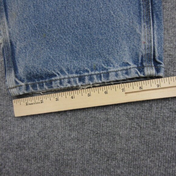 Carhartt Carpenter Distressed Jeans Men 36x33 Blue Denim Grunge VTG 90s B237 DST - Picture 13 of 15